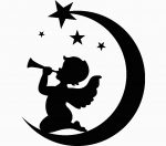 angel-drawing-cherub-silhouette-DIE CUT DECAL