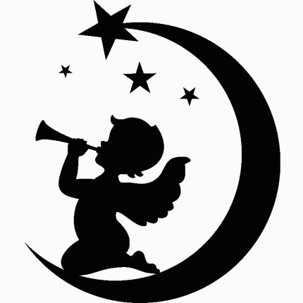 angel-drawing-cherub-silhouette-DIE CUT DECAL