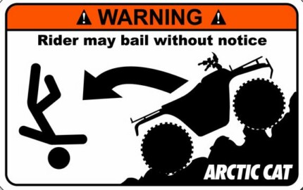 Artic Cat Funny Warning Stickers 2
