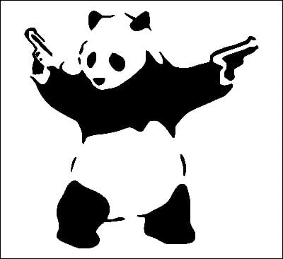 Banksy Panda with Guns Die Cut Decal Vinyl Sticker