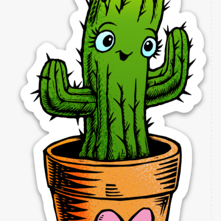 cactus-in pot cartoon-plant sticker