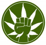cannabis leaf power sticker