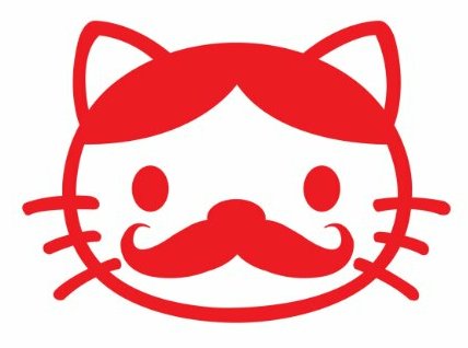 Cat Face with Mustache Diecut Decal