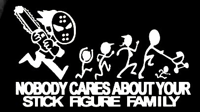 Chainsaw Stick Figure Family Car Decal
