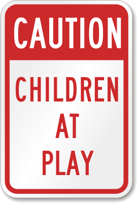 Children at Play Aluminum Sign 1