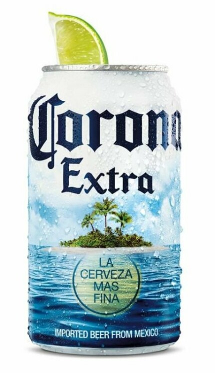 Corona-Extra-Summer-Beach-Can Shaped-Sticker with Lime
