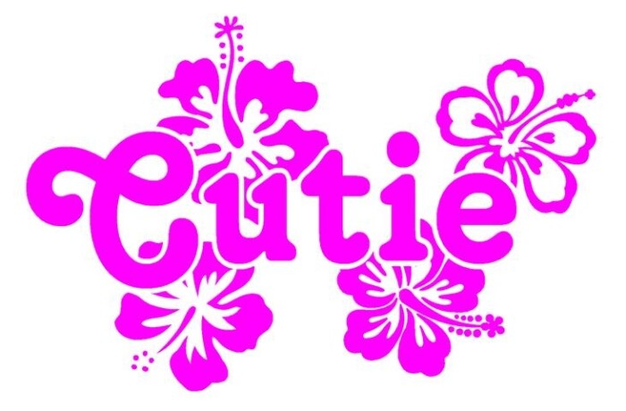 Cutie with Flowers Decal