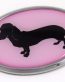 Deschaund Pink Oval 3D Adhesive Chrome Emblem