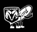 dodge funking ford die cut decal
