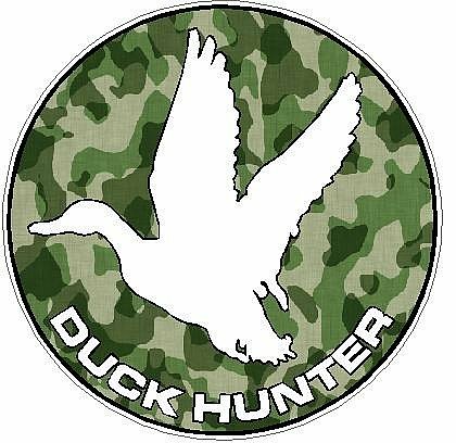 Duck Hunting Circle Decal 88 - Camo Green