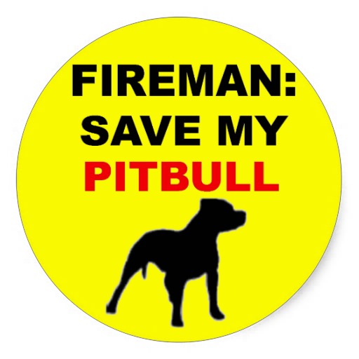 fireman save my pitbull round sticker
