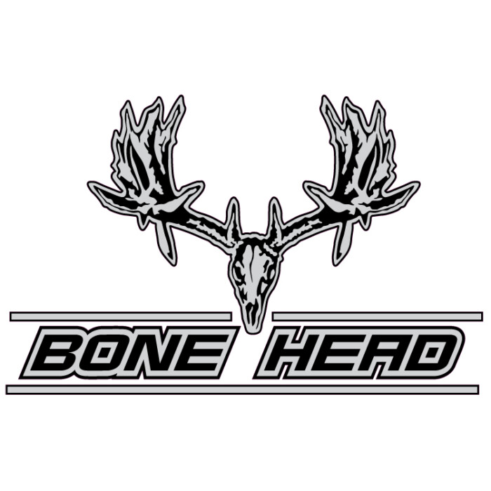 GRAY BLACK WHITE Bone Head Big Buck Decal