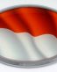 Indonesia Oval  Flag 3D Chrome Emblem