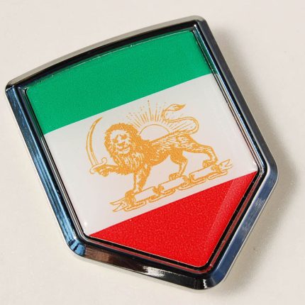 Iran Iranian Flag Crest Car Chrome Emblem Decal Sticker