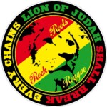 Lion King roots rock reggae circular sticker