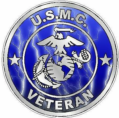 MARINE CORPS VETERAN lightning blue