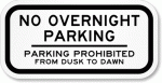 Parking Prohibited Dusk Sign