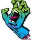 SKATER santa-cruz-neon-hand-sticker-green-blue-fade STICKER