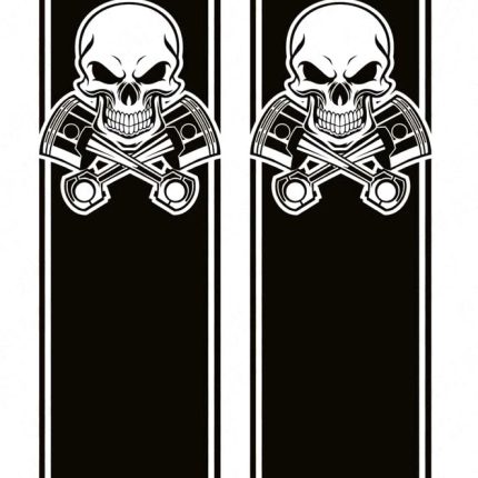 SKULL with Piston Crossbones COMBO KIT