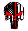 Thin Red Line Punisher Skull Maltese Cross Firefighter