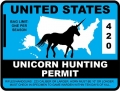 unicorn hunting permit sticker