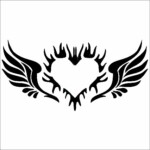 Angel Wings Decal with Heart