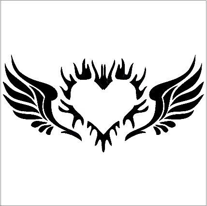 Angel Wings Decal with Heart