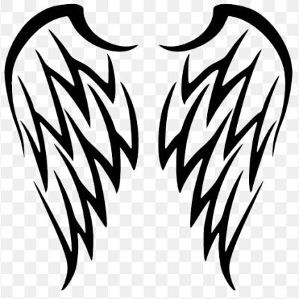 ANGLE WINGS DIE CUT DECAL 77