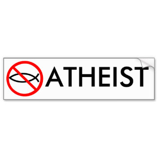 atheist no fish bumper sticker