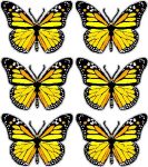 butterfly sticker YELLOW - 6 PACK