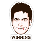 Charlie Sheen Winning Sticker Color