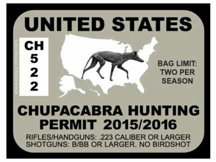 chupacabra hunting permit sticker