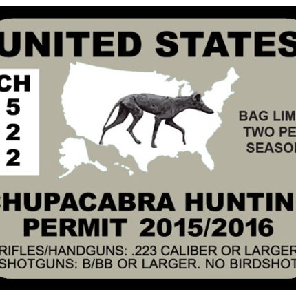 chupacabra hunting permit sticker