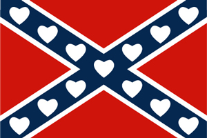 confederate flag with hearts sticker