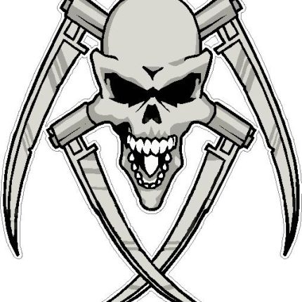 Edward Sissors Skull Color Decal