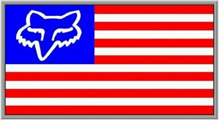 F racing USA Flag Decal Sticker