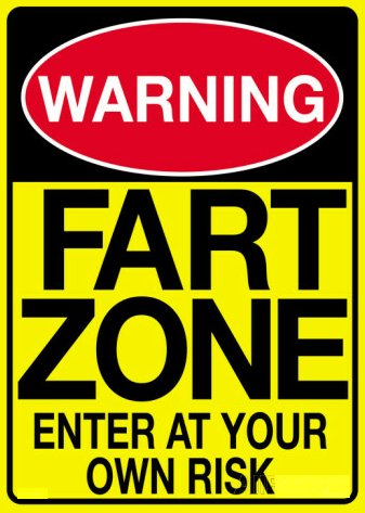 Fart Zone Funny Warning Sticker Set