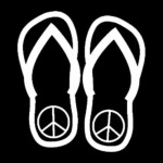 Flip Flop Decals with Peace Signs
