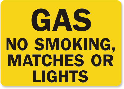 Gas No Smoking Chemical Hazard Sign