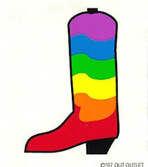 gay cowboy boot sticker