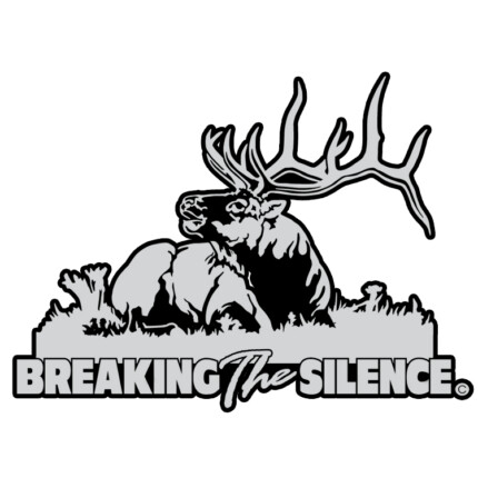 GRAY BLACK WHITE Breaking the Silence Elk Decal