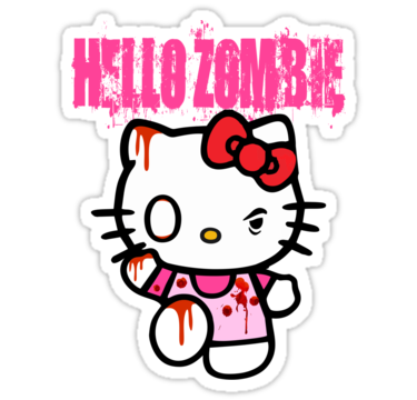 hello zombie kat sticker