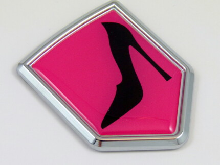 High Heels Lady driver crest 3D chrome automobile emblem