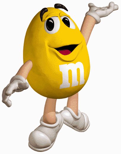 m&m yellow peanut sticker