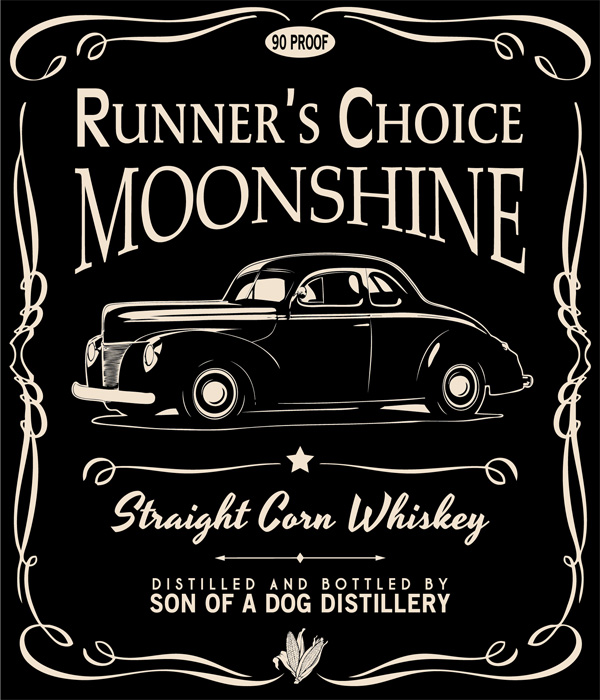 moonshine runners choice bottle label sticker