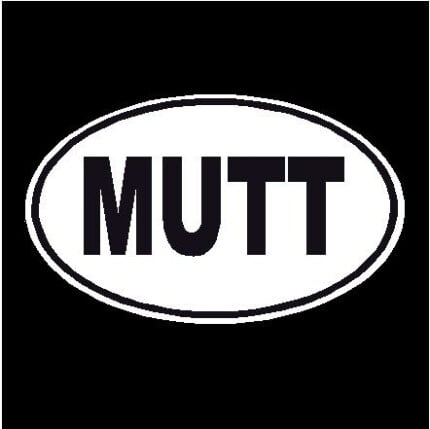Mutt Oval Dog Decal
