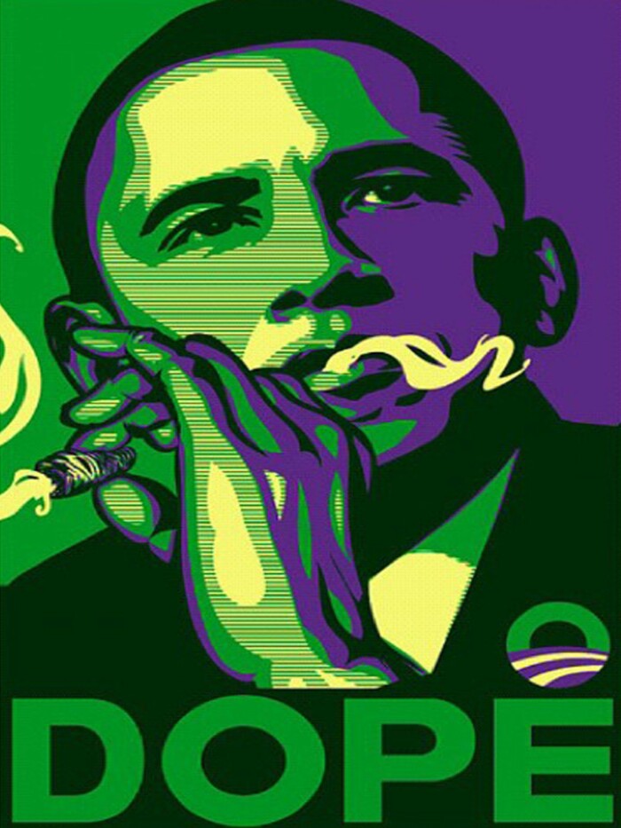 Obama Dope Smoking Sticker
