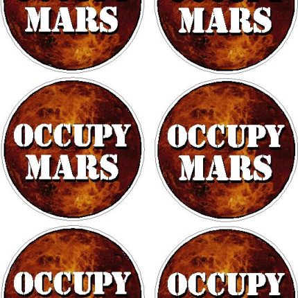 OCCUPY MARS STICKER ROUND X6