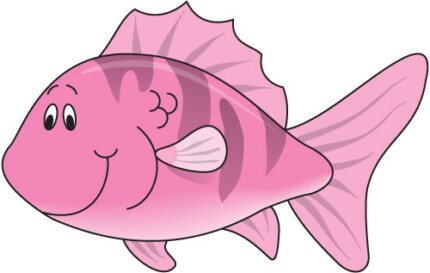 PINK FISH color sticker