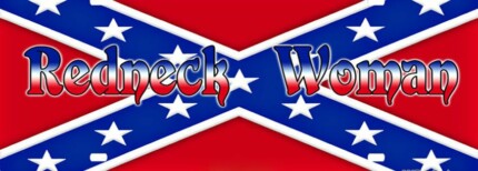 redneck woman red blue and white sticker